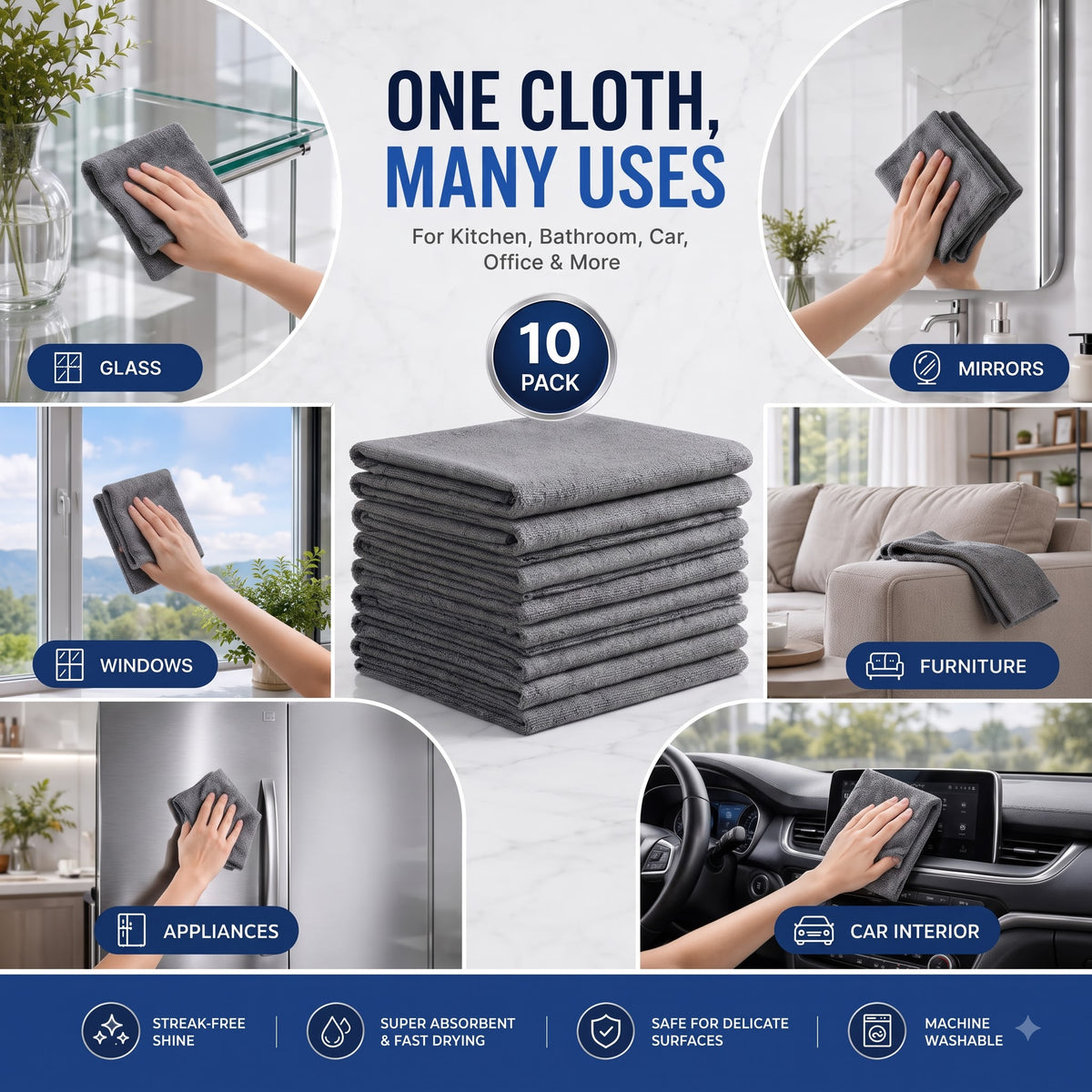 Magic Microfiber Cleaning Cloth (10pcs)