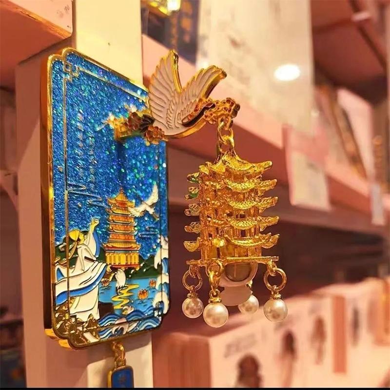 Yellow Crane Tower Fridge Magnet