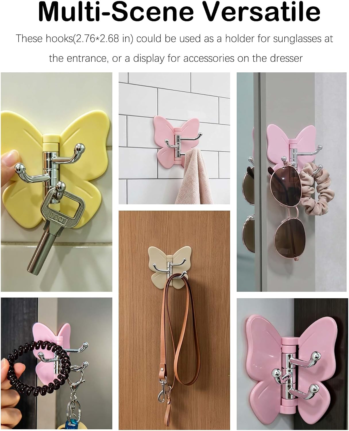 Rotatable Butterfly Hooks (Pack of 4)