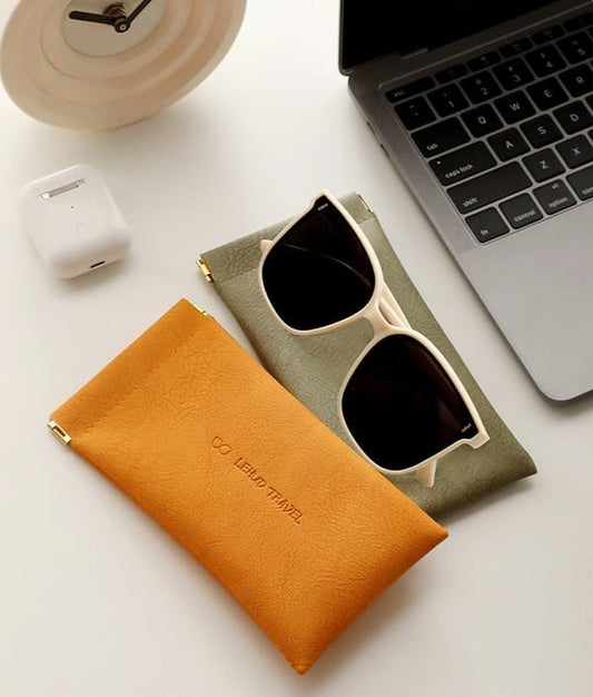 Snap Closure Leather Organizer Pouch