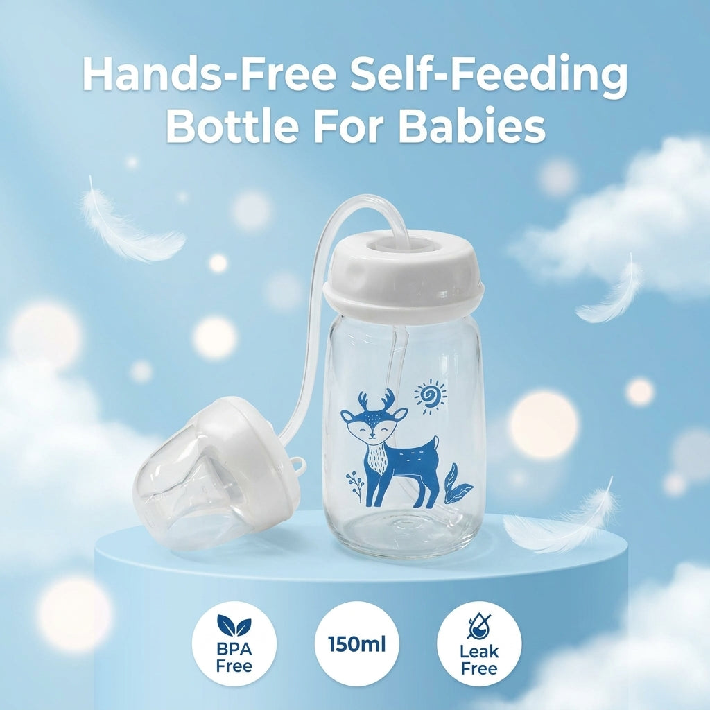 Hands-Free Baby Feeding Bottle