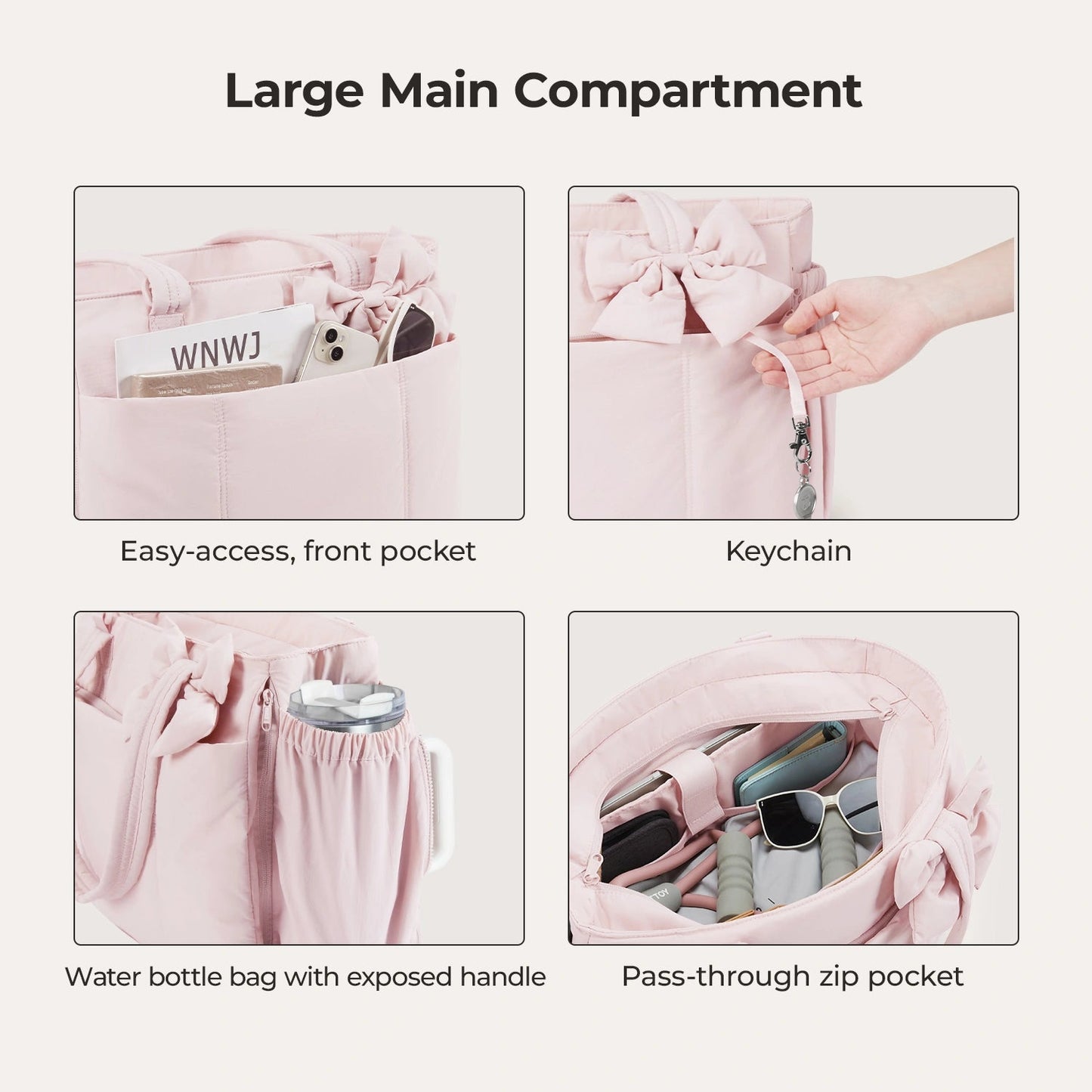 Crush Tote Bag with Bow