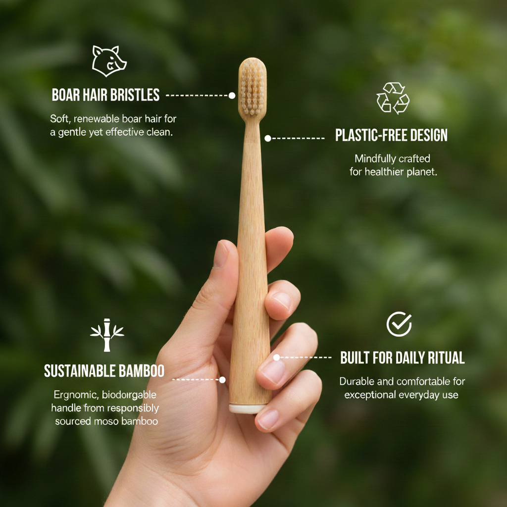 PureBristle Natural Boar Bristle Toothbrush (Pack of 2)