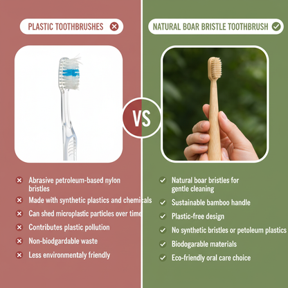 PureBristle Natural Boar Bristle Toothbrush (Pack of 2)