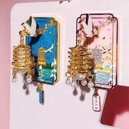 Yellow Crane Tower Fridge Magnet