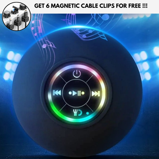 Bluetooth Waterproof Speaker (Get 6 Magnetic Cable Clips for free)